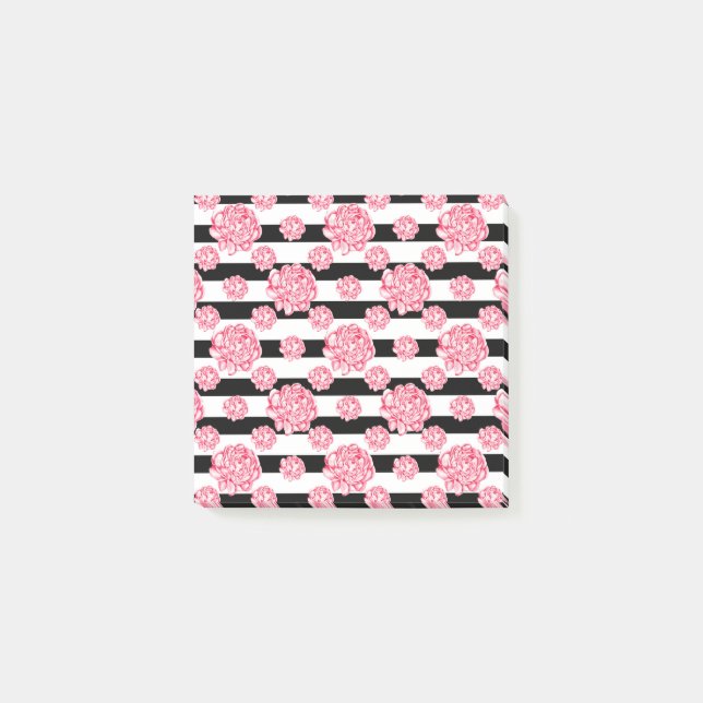 Coral Floral Krawatte Post-it Klebezettel (Vorderseite)