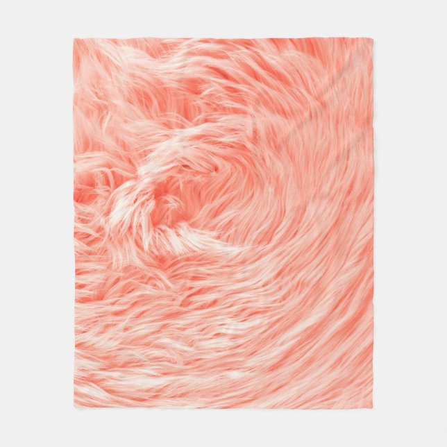 Coral Fluffy Fur: Trend 2019. Fleecedecke (Vorderseite)