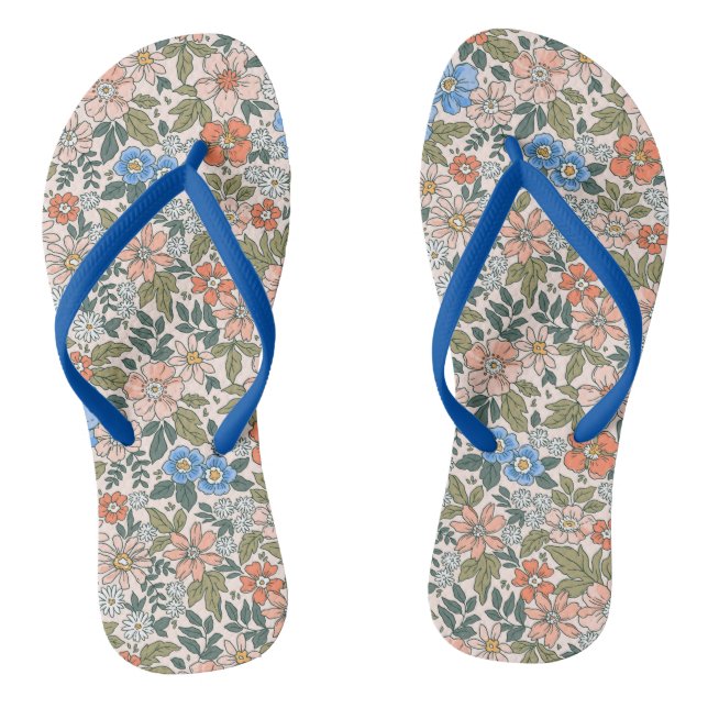 Coral Garden Blume Muster Flip Flops (Fußbett)