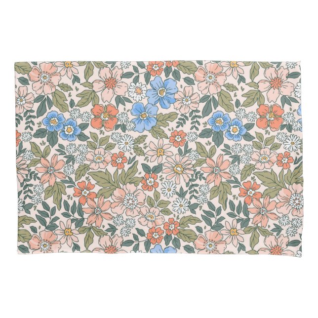 Coral Garden Blume Muster Kissenbezug (Vorderseite)