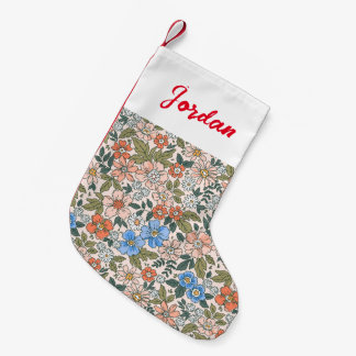 Coral Garden Blume Muster Kleiner Weihnachtsstrumpf
