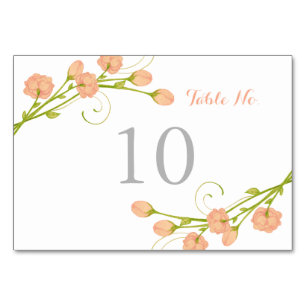 Coral Garden Rose - Tischnummer Card