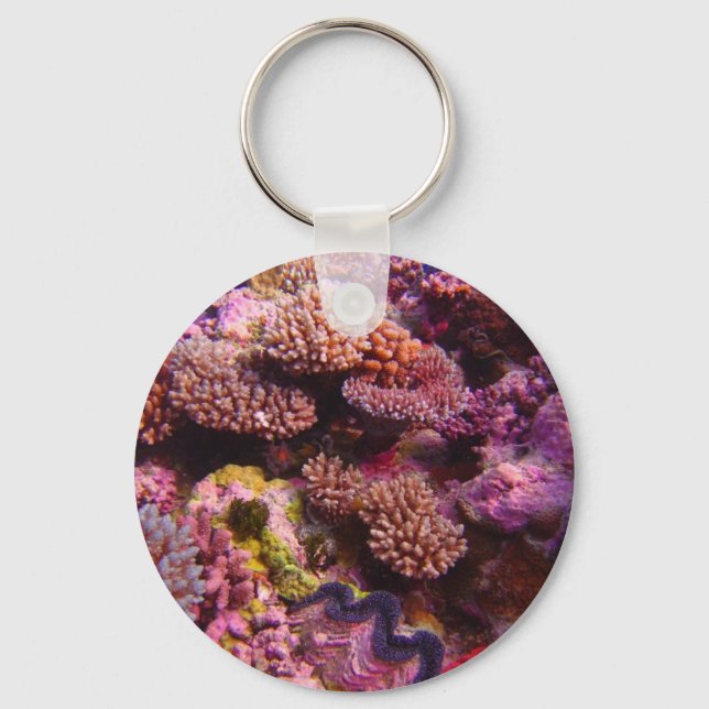 Coral Garden Round Keychain Schlüsselanhänger (Vorderseite)