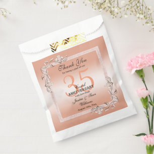 Coral Gem & Glitzer 35. Hochzeitstag Geschenktütchen