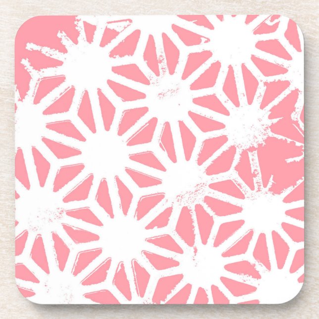 Coral geometric pattern getränkeuntersetzer (Vorderseite)
