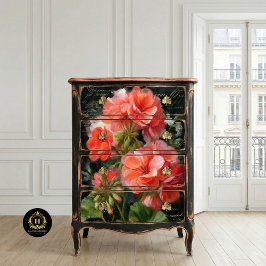 Coral Geranium Blume Decoupage Seidenpapier
