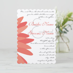 Coral Gerber Daisy Wedding Einladung