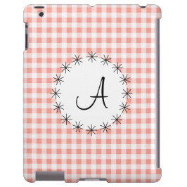 Coral Gingham Karo "Monogram" iPad Gehäuse Case-Mate iPhone Hülle