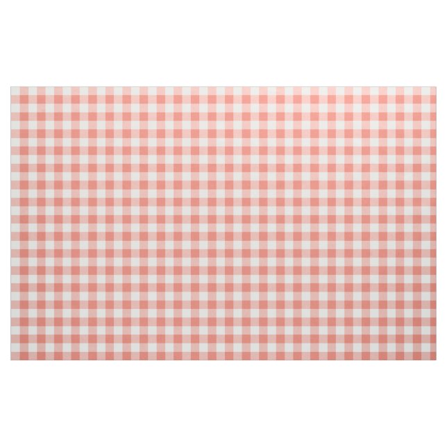 Coral Gingham Pattern Fabric Stoff (Fat Quarter (45,7 x 55,9 cm))