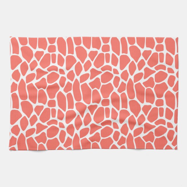 Coral Giraffe Muster Geschirrtuch (Horizontal)