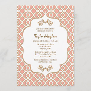 Coral Gold Fêtes des mariées marocaines Invitation