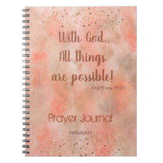 Coral Gold Mist Bible Verse Personalisiertes Gebet Notizblock