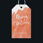 Coral & Gold Watercolor Beach Merry Christmas Geschenkanhänger<br><div class="desc">Nautical Boutique Co.'s beach-themed Merry Christmas gift tags design features white whimsical script typography set on a pretty coral watercolor background. The design is accented with watercolor gold speckles and watercolor starfish. #CoastalChristmas #Christmas #GiftTags</div>