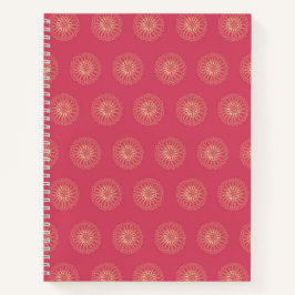 Coral | Golden Zinnia Flower Medallions Notizbuch