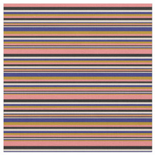 Coral, Goldenrod, Midnight Blue, Bisque & Black Stoff