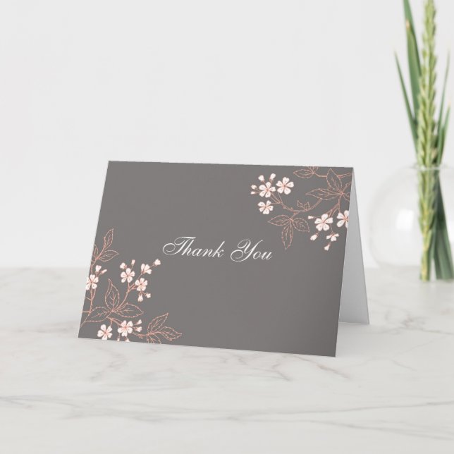 Coral Gray Floral Baby Showherberge Danke (Vorderseite)