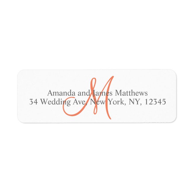 Coral Gray Monogram für Hochzeiten (Vorne)