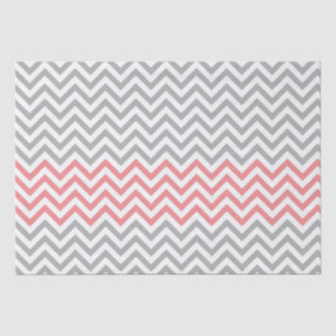 Coral Gray White Zickzack Seidenpapier