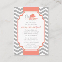 Coral Gray Zickzack Baby Shower Reservierungskarte Begleitkarte