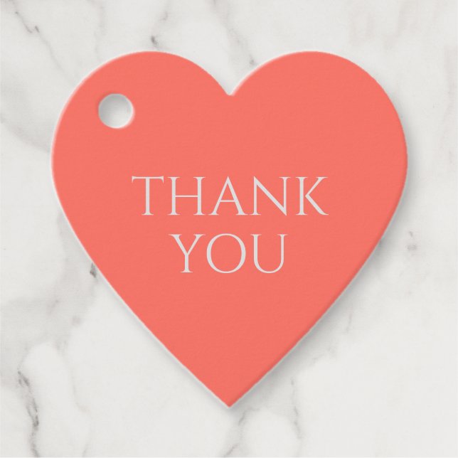 Coral Heart Wedding Geschenkanhänger (Vorderseite)