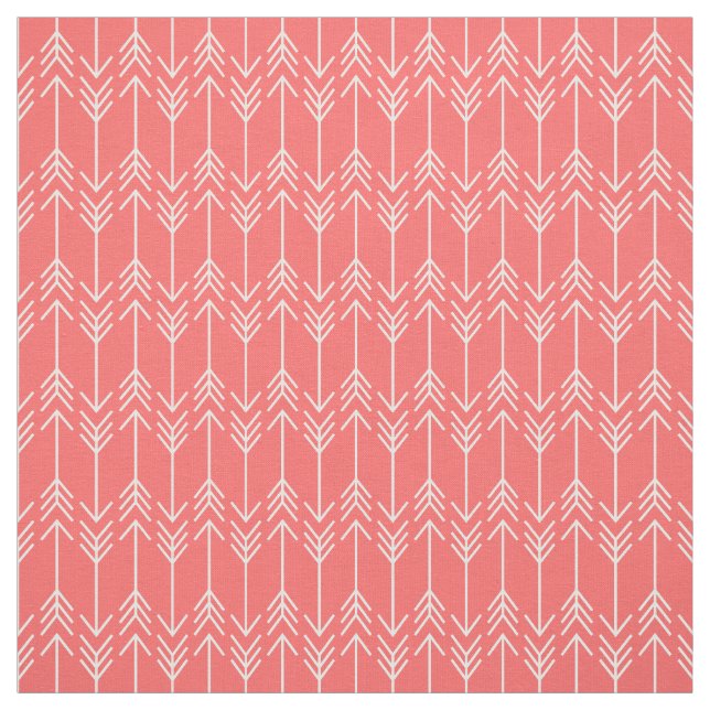 Coral Herringbone Arrows Stoff (Muster)