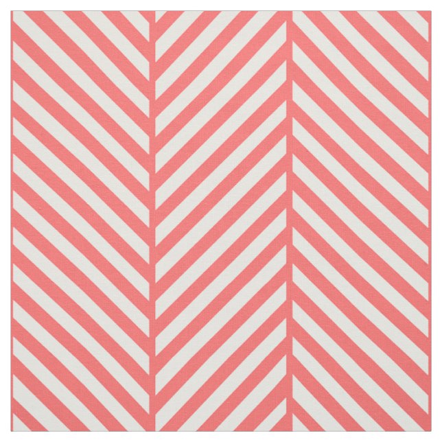 Coral Herringbone Grosses Ausmaß Stoff (Muster)
