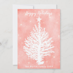 CORAL HOLIDAY KARTE   Retro Küsten-Weihnachtsbaum