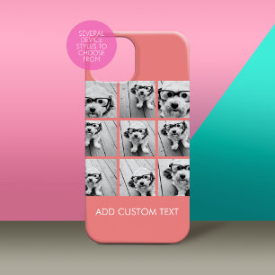 Coral Instagram FotoCollage mit 9 Fotos iPhone 15 Hülle