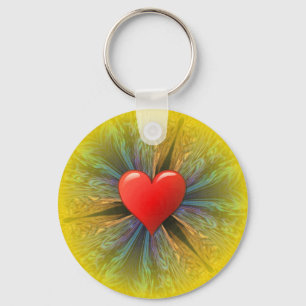 Coral Kaleidoscope Herz Keychain Schlüsselanhänger