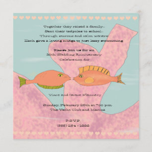 Coral & Kissing Fish 35. Jubiläumseinladung Einladung