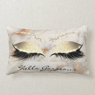 Coral Kupfer Marmor Makeup Lashes Lendenkissen