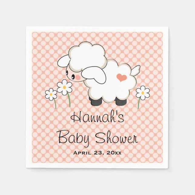 Coral Lamb Baby Dusche Serviette (Vorderseite)