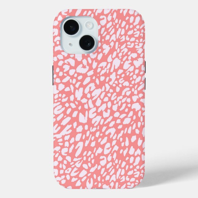 Coral Leopard Print Pattern Case-Mate iPhone Hülle (Rückseite)