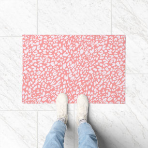 Coral Leopard Print Pattern Fußmatte