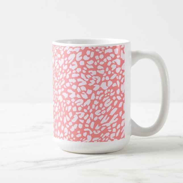 Coral Leopard Print Pattern Kaffeetasse (Rechts)