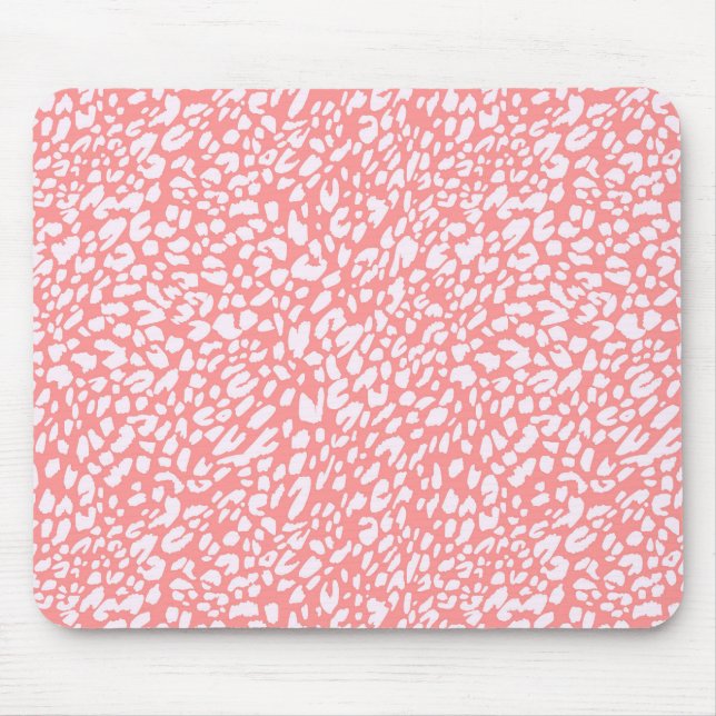 Coral Leopard Print Pattern Mousepad (Vorne)