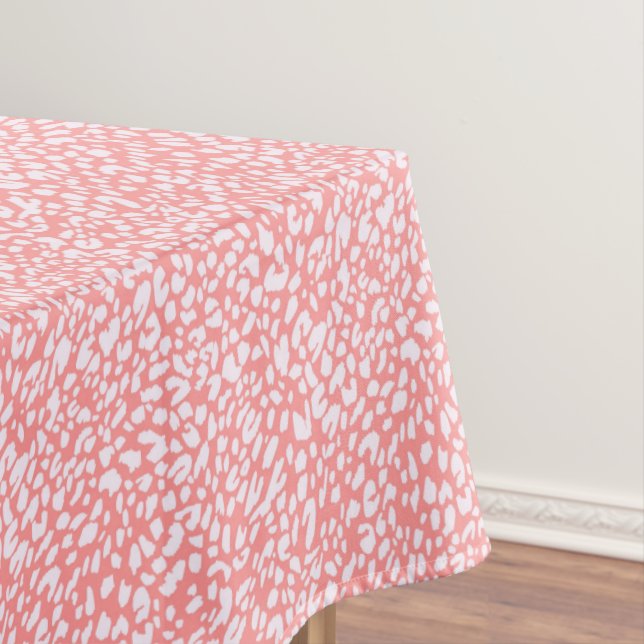 Coral Leopard Print Pattern Tischdecke (Beispiel)