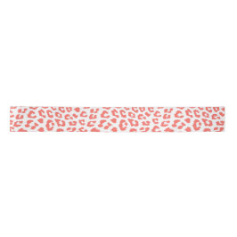 Coral Leopard Print Satinband
