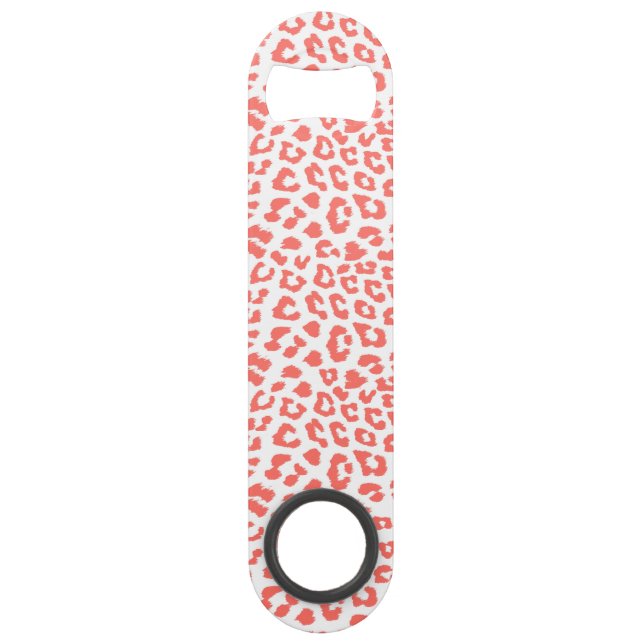 Coral Leopard Print Speed Flaschenöffner (Vorderseite)