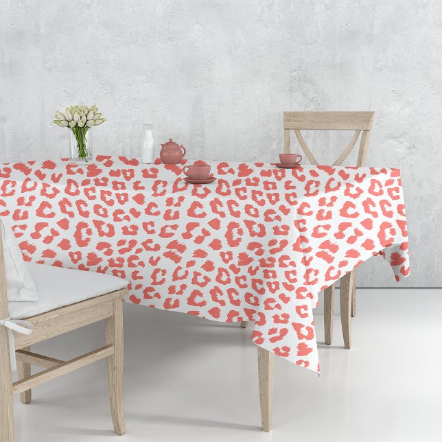 Coral Leopard Print Tischdecke (Von Creator hochgeladen)