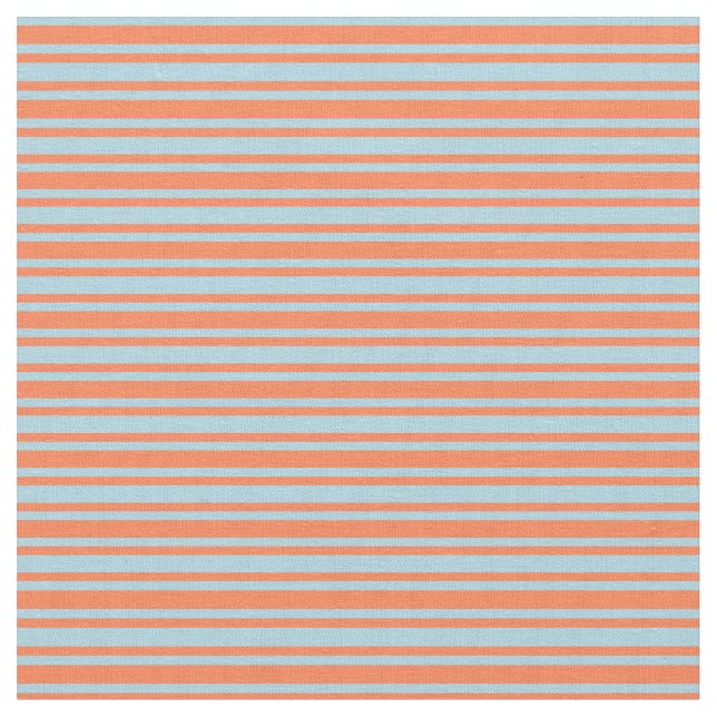 Coral & Light Blue Lines Muster Stoff (Nahaufnahme)