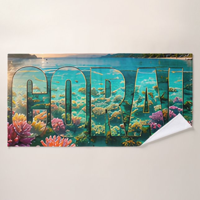 Coral Luxe Éditorial Océan (Serviette de bain)