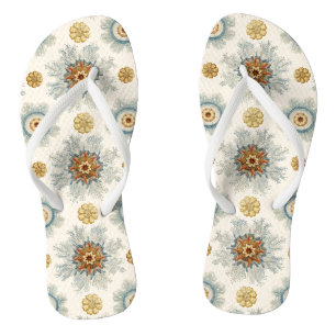 Coral Mandala Pattern Flip Flops