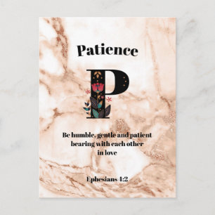 Coral Marble P Monogram Personalisierte Schrift Postkarte