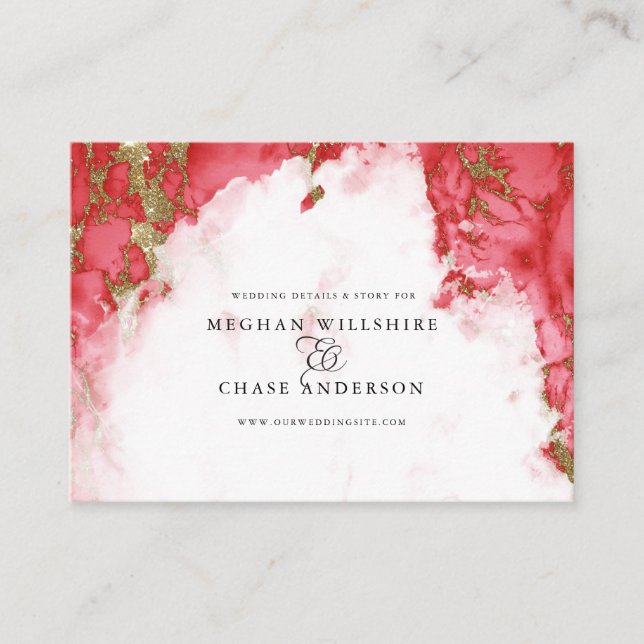 Coral Marble Watercolor Geode BarefootBride™ Visitenkarte (Vorderseite)