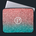 Coral Melon Orange Aquamarin Aqua Green Funkelnd G Laptopschutzhülle<br><div class="desc">Benutzerdefiniertes Design</div>