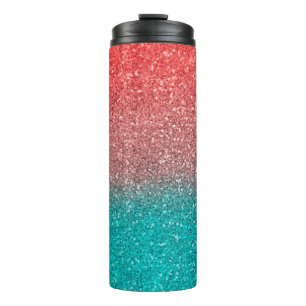 Coral Melon Orange Aquamarin Aqua Green Funkelnd G Thermosbecher
