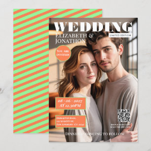 Coral & Mint Magazin Hochzeitsfoto Einladung