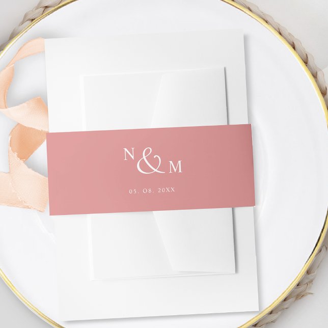 Coral Modern Simple Wedding Invitation Bly Band (Von Creator hochgeladen)