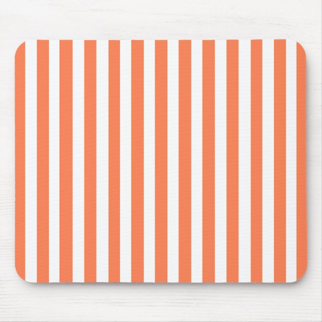 Coral Modern Stripe Mousepad (Vorne)